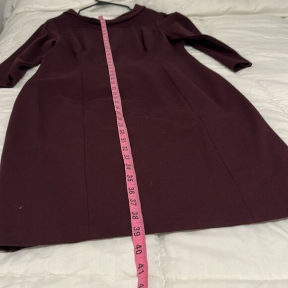 Talbots Cowl Neck Ponte Knit Midi Dress Scuba Stretchy Womens 10 Plum Career - Picture 11 of 12